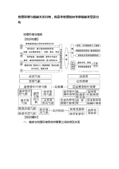 地理环境与植被关系归纳，看高考地理如何考察植被类型及分布