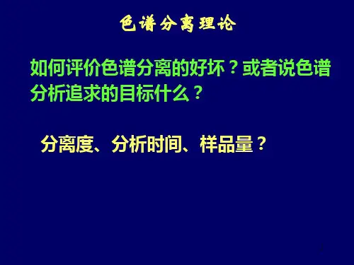 色谱分离理论