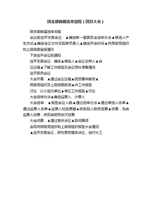 团支部换届选举流程（团员大会）