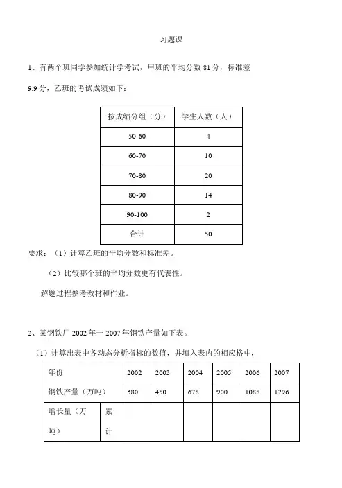 2017统计学期末考试复习附答案.doc