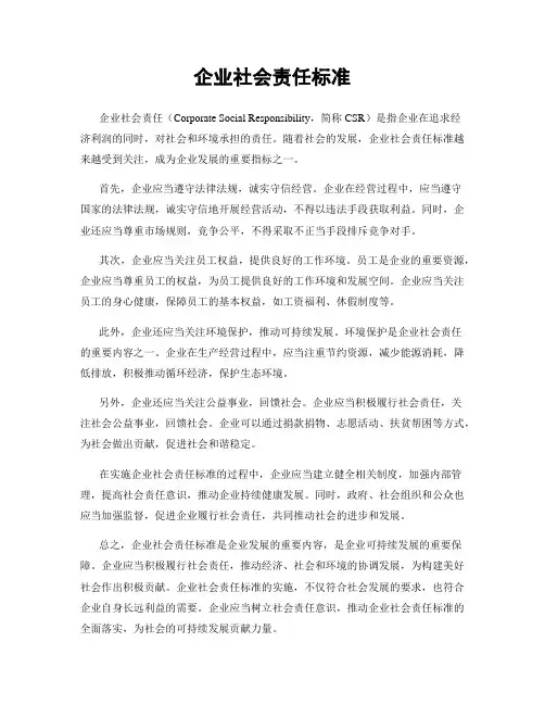 企业社会责任标准