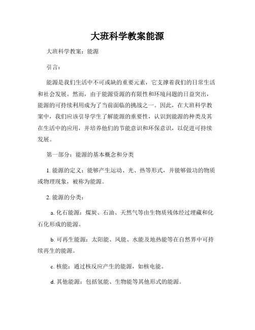 大班科学教案能源 (2)