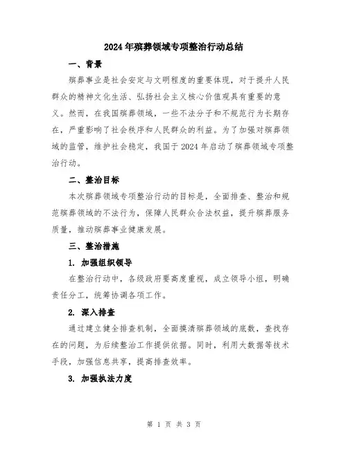 2024年殡葬领域专项整治行动总结