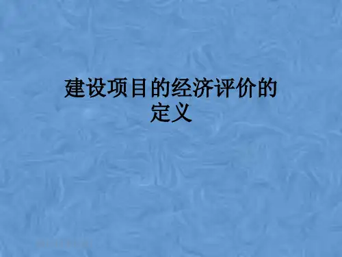 建设项目的经济评价的定义