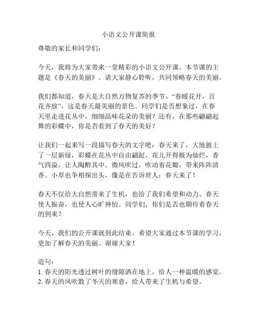 小语文公开课简报