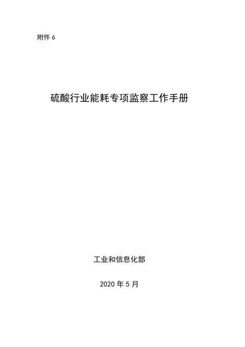 2020《硫酸行业能耗专项监察工作手册》