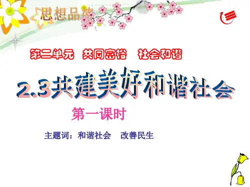 初三思想品德2.3和谐社会