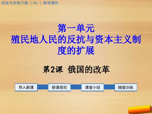 2019年部编版九年级历史下册第2课俄国的改革导学案课件(优秀版)
