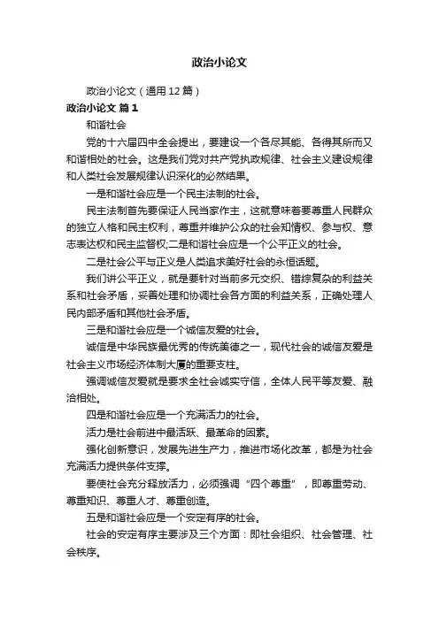 政治小论文