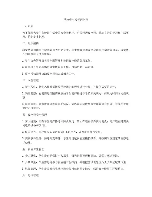 学校寝室楼管理制度
