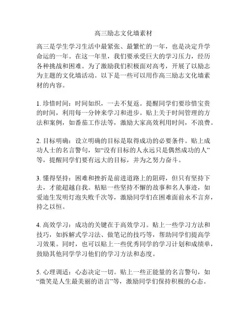 高三励志文化墙素材