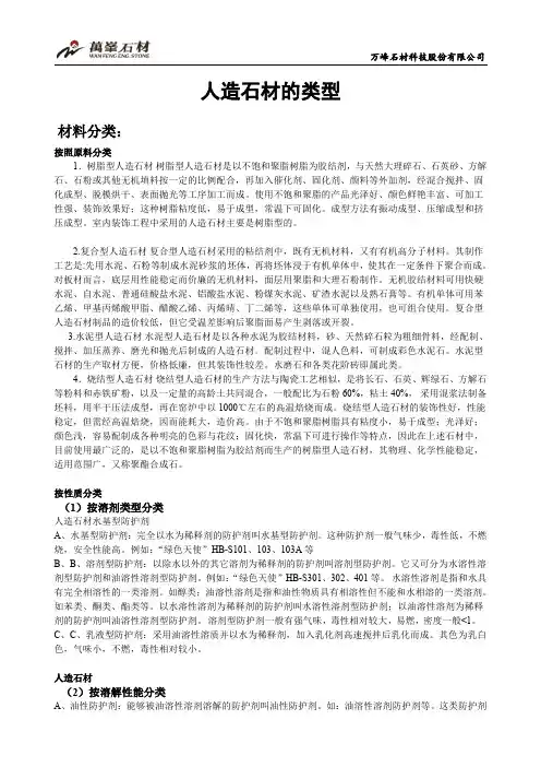 人造石材的类型