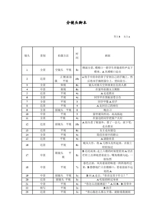 分镜头脚本作业