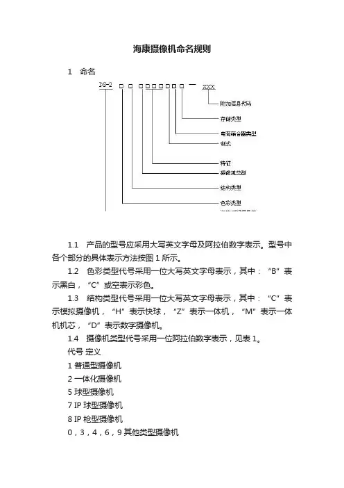 海康摄像机命名规则