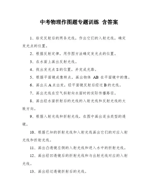 中考物理作图题专题训练 含答案