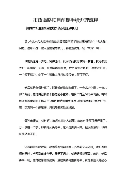市政道路项目前期手续办理流程