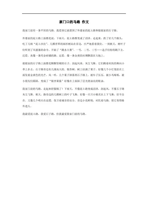 家门口的马路作文