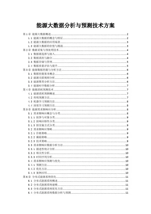 能源大数据分析与预测技术方案