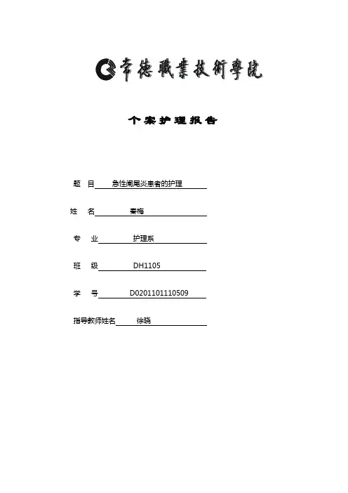 阑尾炎个案护理报告