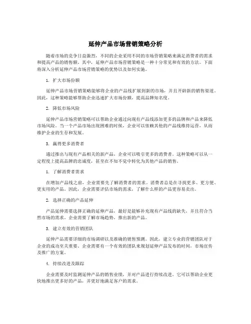 延伸产品市场营销策略分析