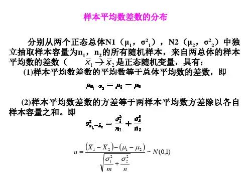 分别从两个正态总体N1(μ1,σ21),N2(μ2,σ22)中独立抽取样本容量为n