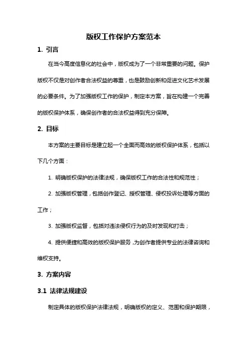 版权工作保护方案范本