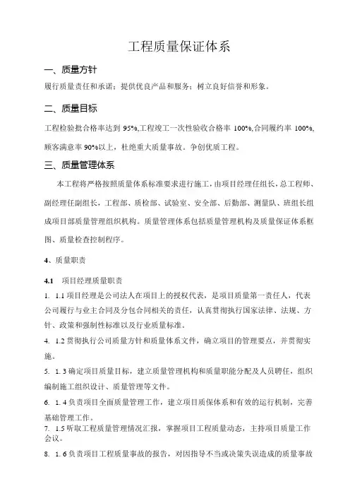 工程质量保证体系