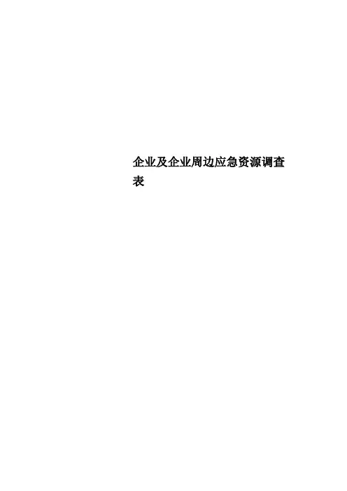 企业及企业周边应急资源调查表_