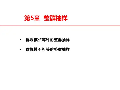 抽样技术 5 整群抽样