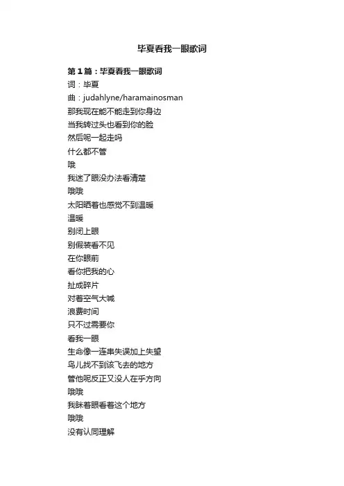 毕夏看我一眼歌词