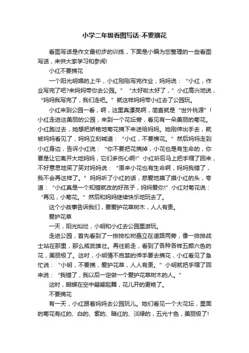 小学二年级看图写话-不要摘花