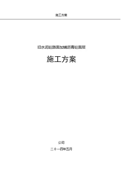 白加黑工程施工组织设计方案
