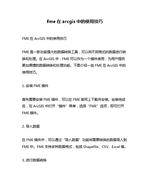 fme在arcgis中的使用技巧