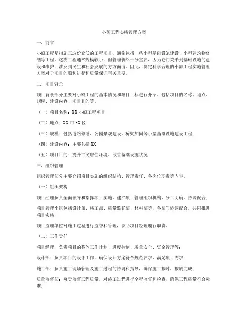 小额工程实施管理方案