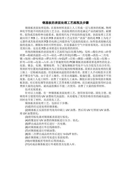 铜基板的表面处理工艺流程及步骤