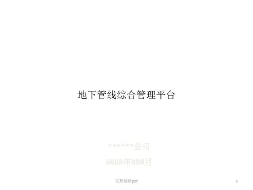 地下管线综合管理平台ppt课件