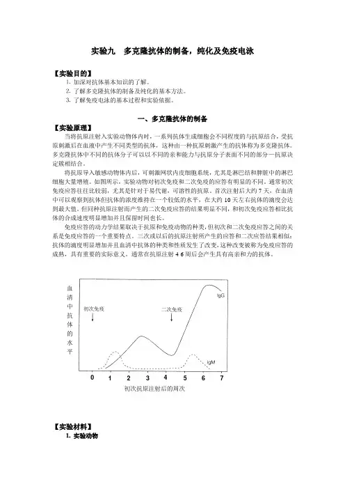 多克隆抗体的制备,纯化及检测