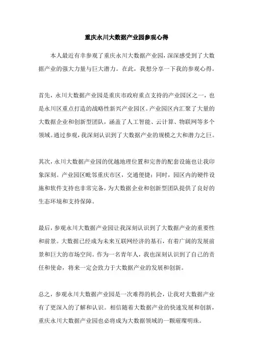 重庆永川大数据产业园参观心得