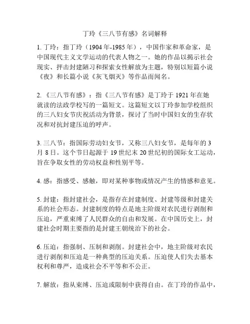 丁玲《三八节有感》名词解释