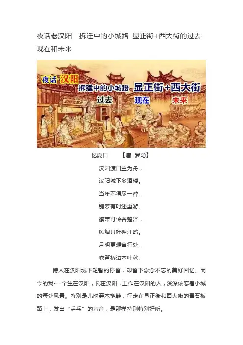 夜话老汉阳  拆迁中的小城路 显正街