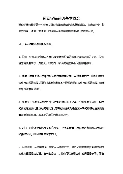 运动学描述的基本概念