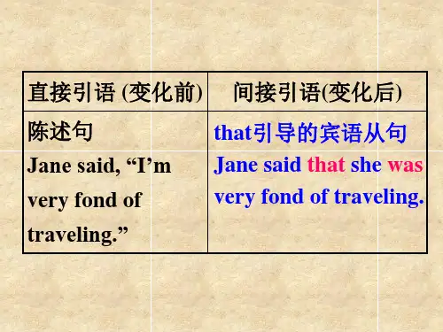 直接引语和间接引语课件