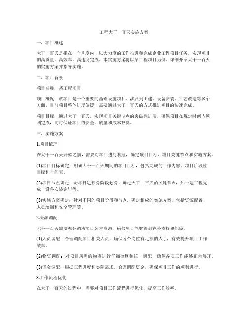 工程大干一百天实施方案