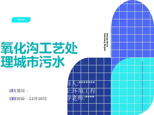 氧化沟工艺处理城市污水毕业设计答辩幻灯片