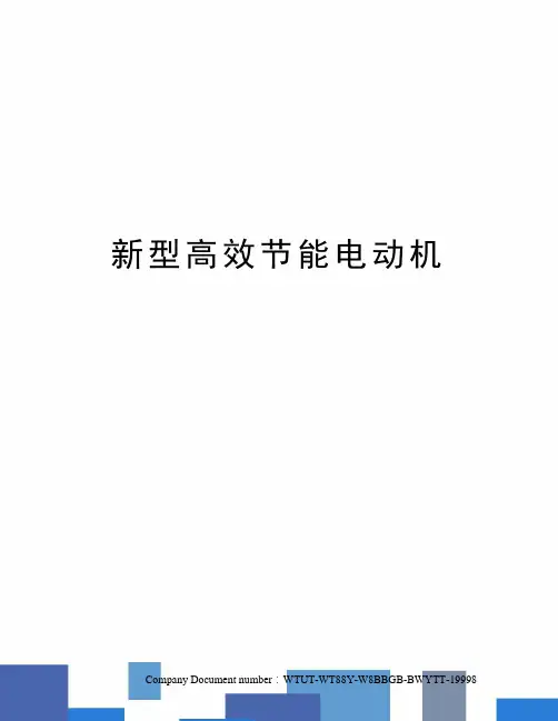 新型高效节能电动机