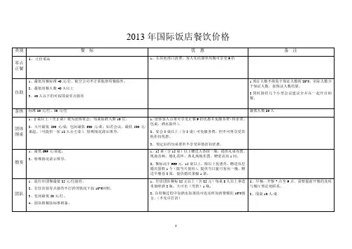 国际饭店经营定位价格体系