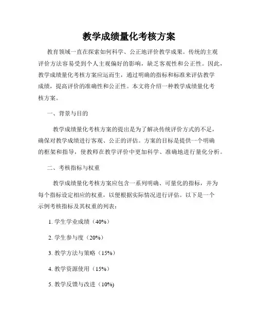 教学成绩量化考核方案