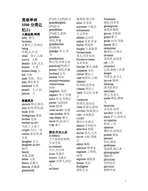 【免费下载】高考英语单词3000分类记忆