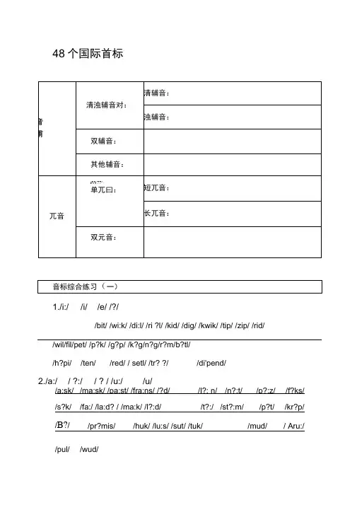 (完整版)音标拼读练习(7)