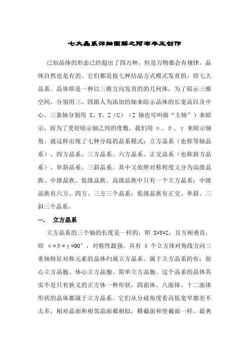 七大晶系详细图解